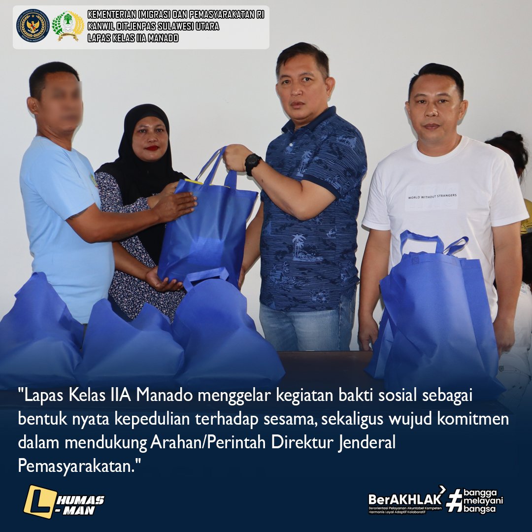 lapas_manado's tweet image. Bakti Sosial, Wujud Nyata Lapas Manado peduli

#kememimipas 
#pemasyarakatan 
#ditjenpas 
#lapasmanado 
#imipasbersinar