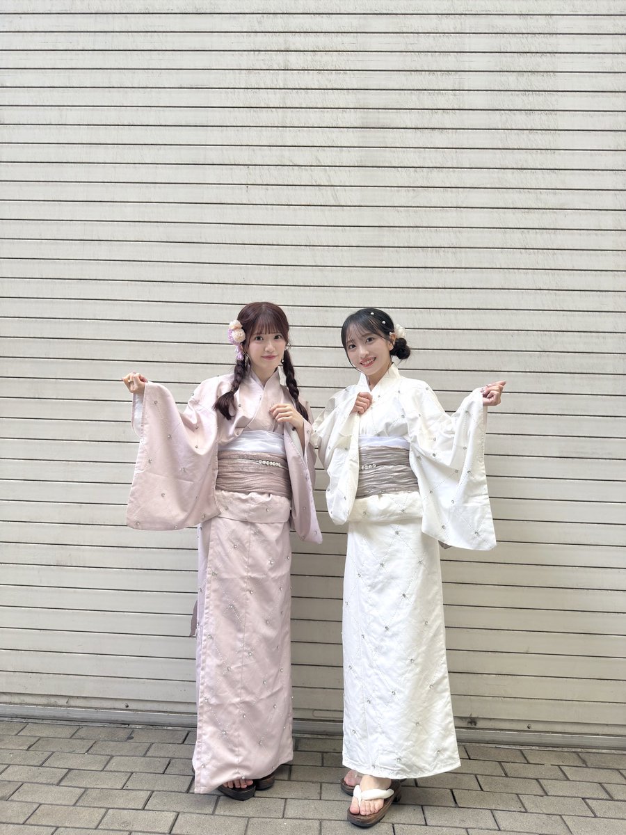 muto_orin's tweet image. #Oh_my_pumpkin 
個別握手会1日目ありがとうございました！
おんちゃんと浴衣着たよ〜👭👘🍑🤍
双子コーデ楽しかったぁ⸜( ˶ ̇ᵕ​ ̇˶)⸝ #おりおん