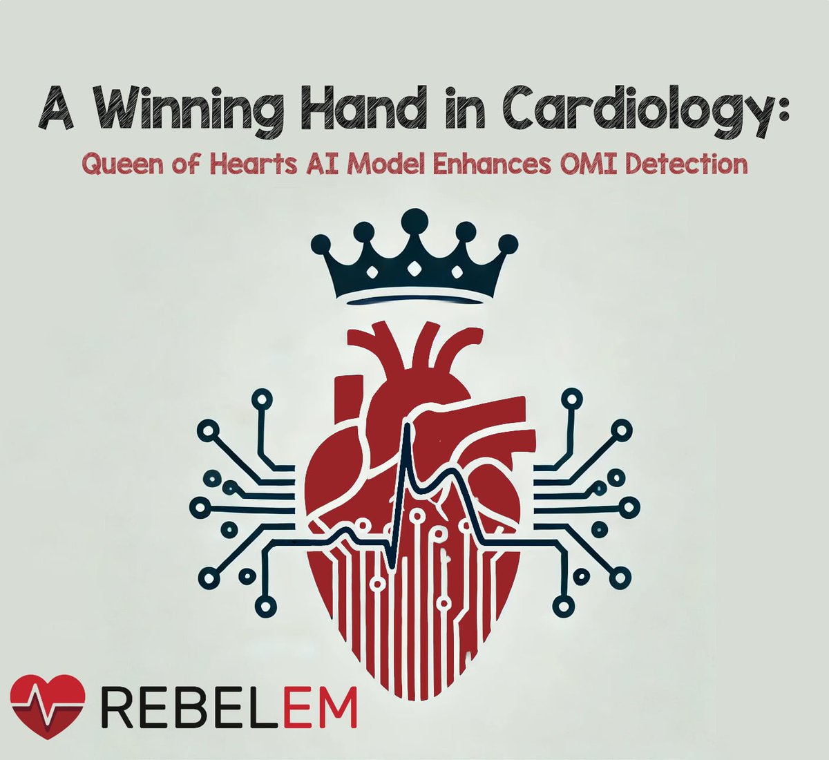 REBEL__EM's tweet image. 🚨 New on REBEL EM: Can AI outplay STEMI criteria? 🫀
The Queen of Hearts 🧠 detects subtle OMI on ECG with 80.6% sensitivity vs STEMI’s 32.5%! 🤯
Is this the future of ACS triage?
🔗 loom.ly/r2YY11w
#FOAMed #MedTwitter #MedEd
@marco_propersi @EMSwami @srrezaie @MRamzyDO