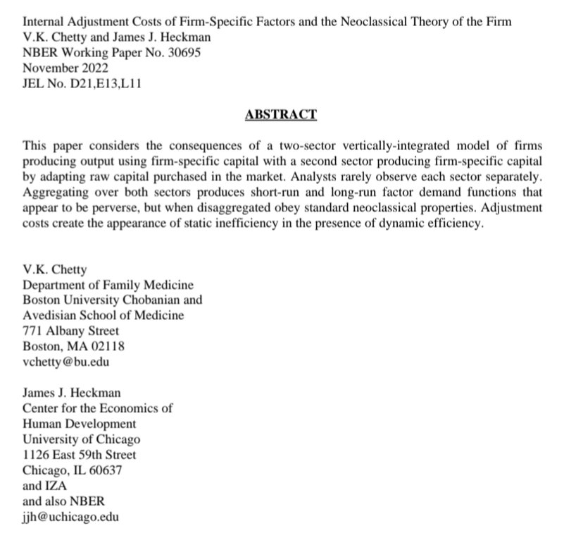 florianederer's tweet image. TIL that Jim Heckman, who is super critical of some of Raj Chetty's work, actually co-authored with Raj Chetty's father as recently as 2022 as part of a 51-year collaboration.
