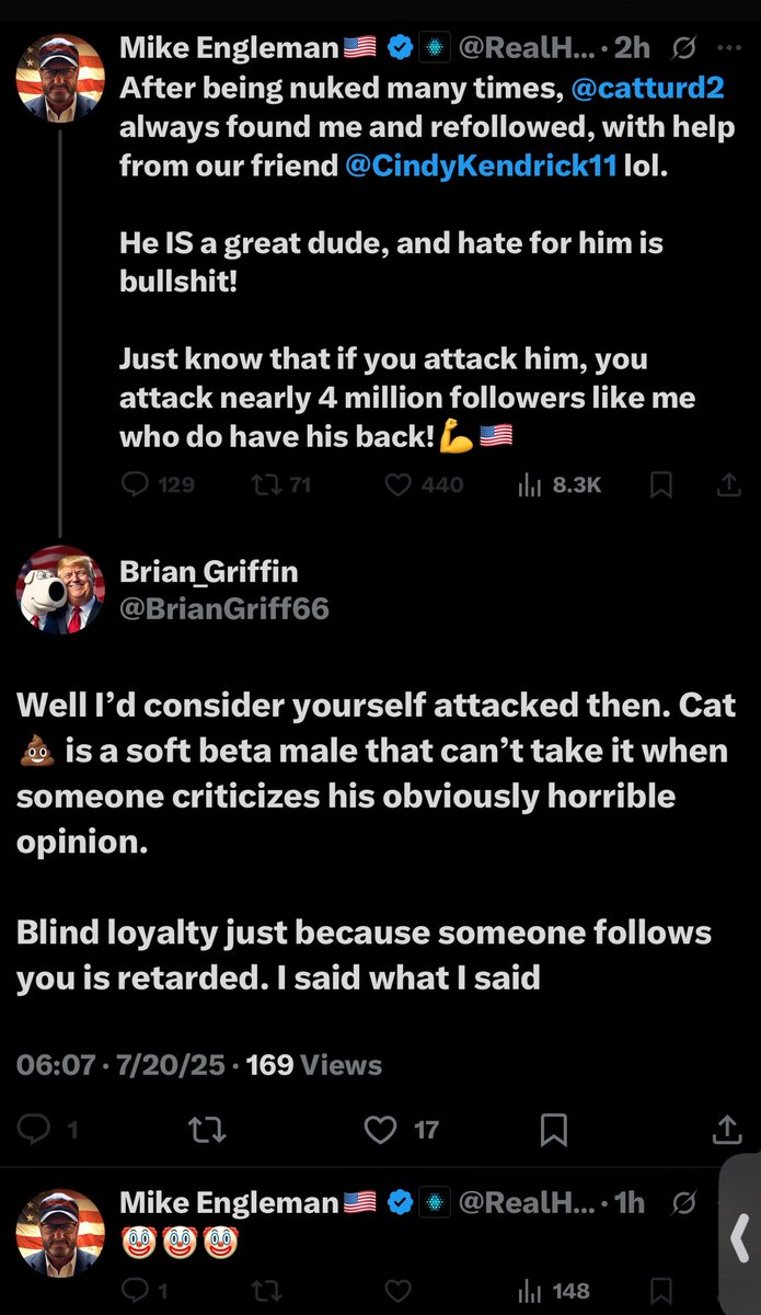 I’m not surprised this is all it took to get blocked by a Cat💩 fan boy. Turns out his followers are just as weak as he is 😂. 

I didn’t realize we had so many beta cucks masquerading as conservatives.