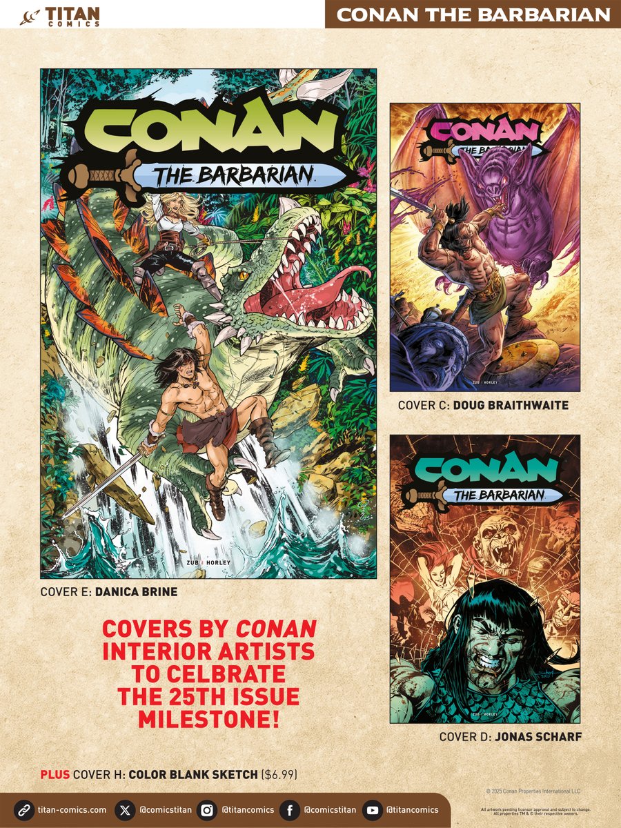 JimZub's tweet image. Arriving in October:
CONAN THE BARBARIAN #25, our oversized fully painted anniversary issue!