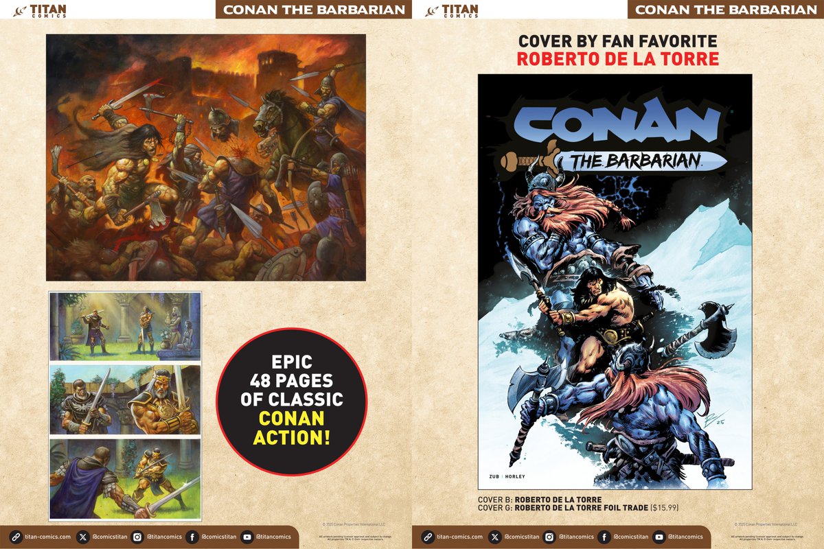 JimZub's tweet image. Arriving in October:
CONAN THE BARBARIAN #25, our oversized fully painted anniversary issue!