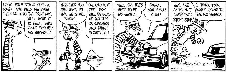 Calvinn_Hobbes's tweet image. “Push! Push!” isn’t just for childbirth, it’s also for impending disasters.
#CalvinandHobbes40 #DisasterPending