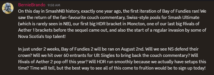 Sign up for Bay of Fundies 2!