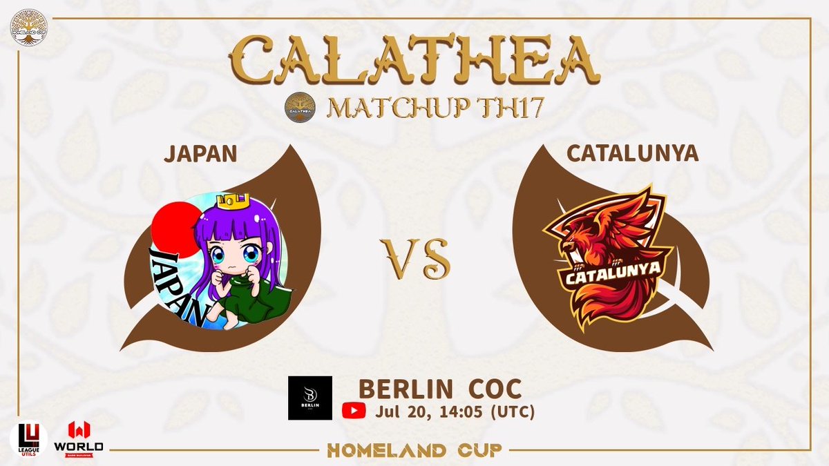 Homeland Cup (@homelandcup) on Twitter photo ๐ NEPENTHES - 3v3 TH14 - W2
โ๏ธ ๐ฉ๐ช GERMANY vs NEPAL ๐ณ๐ต โ๏ธ
๐ 13:05 UTC
๐ CALATHEA - 5v5 TH17 - W1
โ๏ธ ๐ฏ๐ต JAPAN vs CATALUNYA ๐ โ๏ธ
๐ 14:05 UTC
Donโt miss it ๐
๐ <a href="/BERLIN_COC/">BERLIN COC</a>
๐ youtube.com/live/7qNunfthkโฆ
๐ twitch.tv/berlin_coc ๐ NEPENTHES - 3v3 TH14 - W2
โ๏ธ ๐ฉ๐ช GERMANY vs NEPAL ๐ณ๐ต โ๏ธ
๐ 13:05 UTC
๐ CALATHEA - 5v5 TH17 - W1
โ๏ธ ๐ฏ๐ต JAPAN vs CATALUNYA ๐ โ๏ธ
๐ 14:05 UTC
Donโt miss it ๐
๐ <a href="/BERLIN_COC/">BERLIN COC</a>
๐ youtube.com/live/7qNunfthkโฆ
๐ twitch.tv/berlin_coc