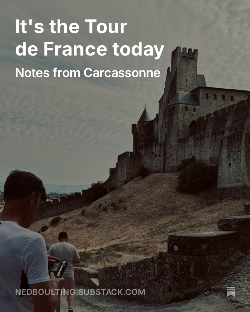 nedboulting's tweet image. "Then there’s Mathieu van der Poel, who could still be a player, but will need to attack from the flag drop every single day, shake off Milan, take the intermediate sprint, and then sit up, or even win a stage like today’s..."
open.substack.com/pub/nedboultin…