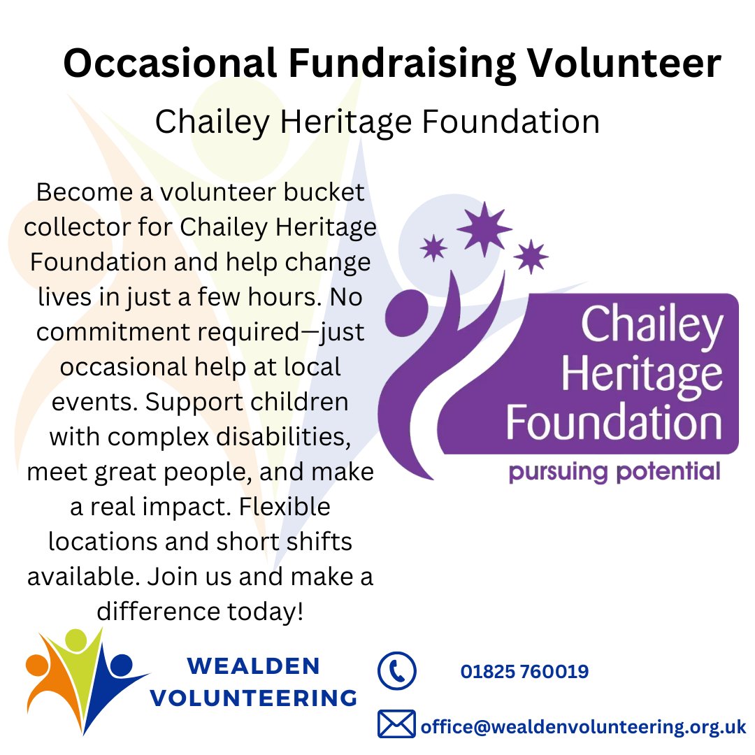 Wealden Volunteering (@wealdvolunteer) on Twitter photo **OCCASIONAL FUNDRAISER(S) NEEDED**
Could you help Chailey Heritage Fundation as a bucket collector? Can you make a difference? Short shifts available. Click to apply wealdenvolunteering.org.uk/be-a-volunteer…
For more info wealdenvolunteering.org.uk/2025/07/17/occ…
#wealdenvolunteering
#chaileyheritagefoundation **OCCASIONAL FUNDRAISER(S) NEEDED**
Could you help Chailey Heritage Fundation as a bucket collector? Can you make a difference? Short shifts available. Click to apply wealdenvolunteering.org.uk/be-a-volunteer…
For more info wealdenvolunteering.org.uk/2025/07/17/occ…
#wealdenvolunteering
#chaileyheritagefoundation