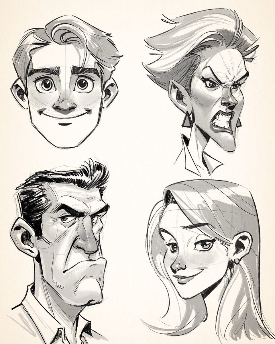 CGCabral's tweet photo. I like to think I have a unique way of drawing stylized cartoon characters. It doesn’t always follow the traditional rules, but it’s a mix of techniques that have helped me become faster and more effective over time.

That’s exactly what inspired me to create the course “How to Draw Cartoons”. Many students have already joined, and so far, none of them seem to regret it. These four characters you see here are just a few of the ones we draw together throughout the course, step by step, using Procreate.

If you’re curious to know more, here’s the link: 
https://t.co/DFO0qftD6n