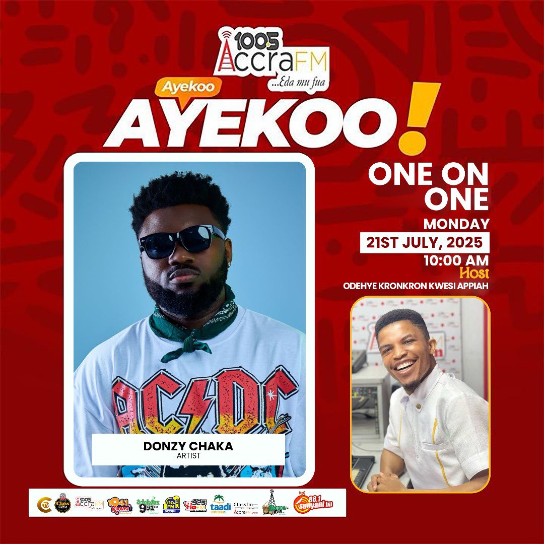 Donzy (@donzy_chaka) on Twitter photo Tomorrow on <a href="/3musicnetworks/">3Music TV</a> <a href="/PLUZZFM/">PLUZZ89.9FM</a> and <a href="/AccraFM1005/">Accra100.5fm</a> #Problem
mipromo.ffm.to/donzy-fameye-p… Tomorrow on <a href="/3musicnetworks/">3Music TV</a> <a href="/PLUZZFM/">PLUZZ89.9FM</a> and <a href="/AccraFM1005/">Accra100.5fm</a> #Problem
mipromo.ffm.to/donzy-fameye-p…