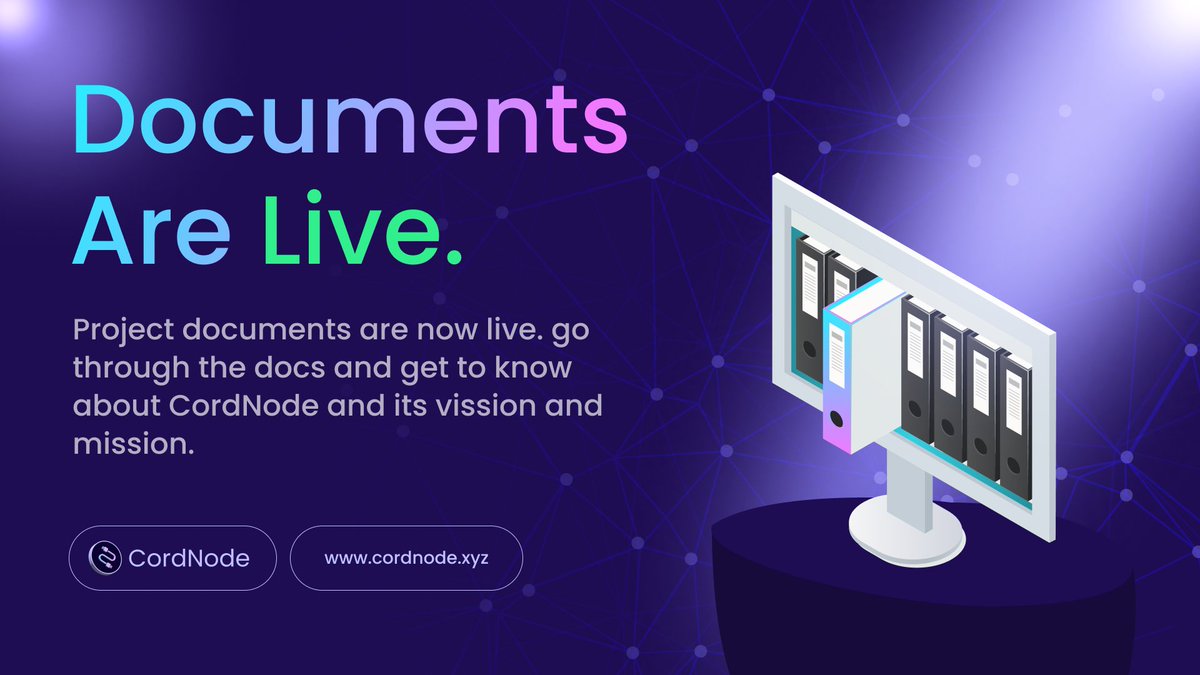 CordNodeAI's tweet image. CordNode Documentation Announcement 💼📁
We're excited to announce that the CordNode Documentation is now LIVE! 🎉🥳
🗂cordnode.gitbook.io/cordnode/
💬Empowering the Community
The CordNode Documentation provides comprehensive guides, resources, and information to help you navigate,…
