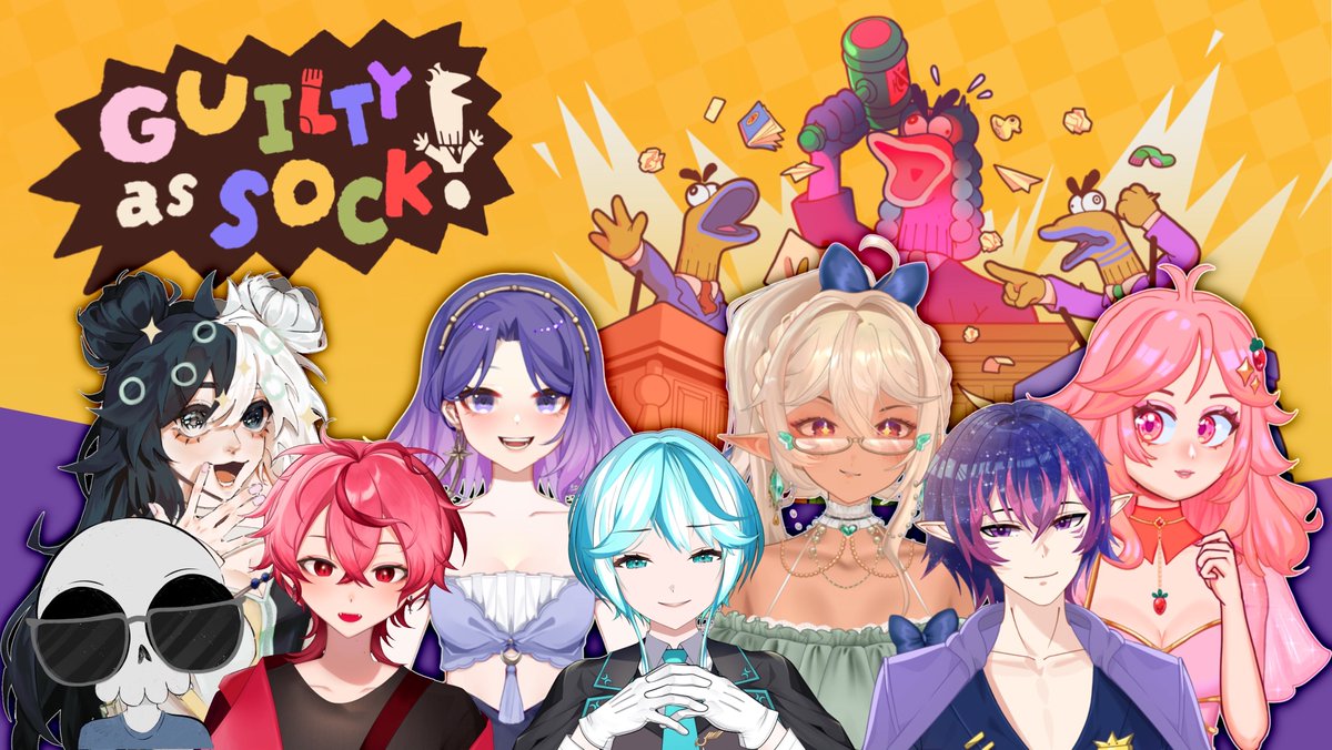Will be in a Guilty as Sock collab tonight at 10pmEST!
Come watch the chaos that's sure to come with 8 vtubers in a courtroom!

My pov will be on twitch.tv/raiface!