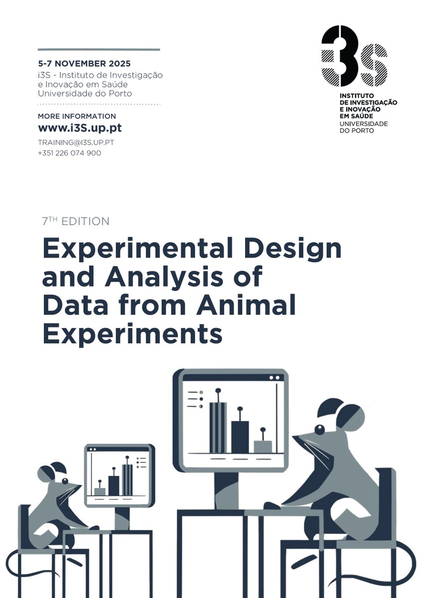 NunoHFranco's tweet image. Ando pela Europa fora a dar cursos de Delineamento Experimental para estudos em animais. Salas cheias. Em Portugal vejo-me à rasca para ter o mínimo de participantes para viabilizar os cursos. Partilhem e ajudem-me a melhorar a ciência em Portugal.
i3s.up.pt/training-detai…