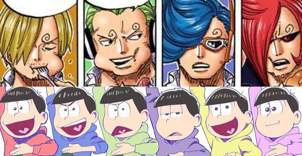 sandman_AP's tweet image. Oda (2022): I had already planned to have Sanji have siblings for quite a while, but my daughter loved an anime called Osomatsu-san with sextuplets just before the Whole Cake Island arc. I wanted her to love me, so I decided to set Sanji as a quadruplet.🤣