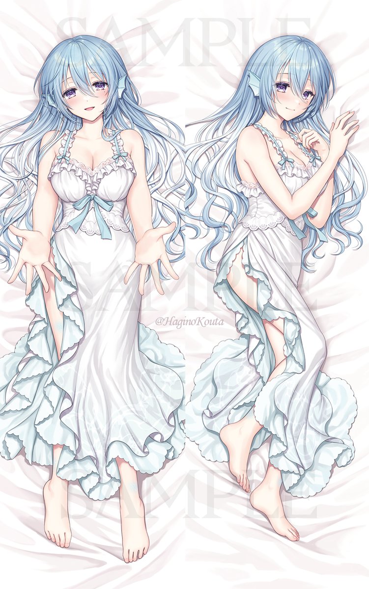 「アイリス・ルセン様と神瀬よわ様の抱き枕カバーのイラストを描かせていただきました!」|萩野小唄（はぎの こうた）のイラスト