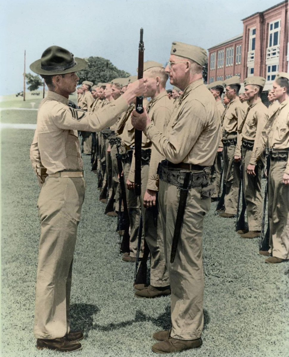 MilitaryCooI's tweet image. Most recruits are 21 when they step onto Parris Island. Paul Douglas was 50. A professor, politician, and patriot, Douglas left behindb a life of comfort in 1942 to enlist in the Marine Corps-becoming the oldest recruit in Parris Island history. From enduring boot camp without…