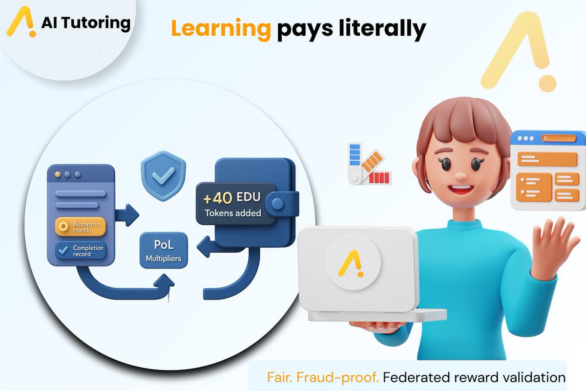AITutoring_'s tweet image. Incentivizing learning is easy.
What’s hard is doing it without loopholes.
We designed a system where educational progress isn't self-reported—it’s independently validated. Completion events go through federated cross-verification, biometric checkpoints, and integrity…
