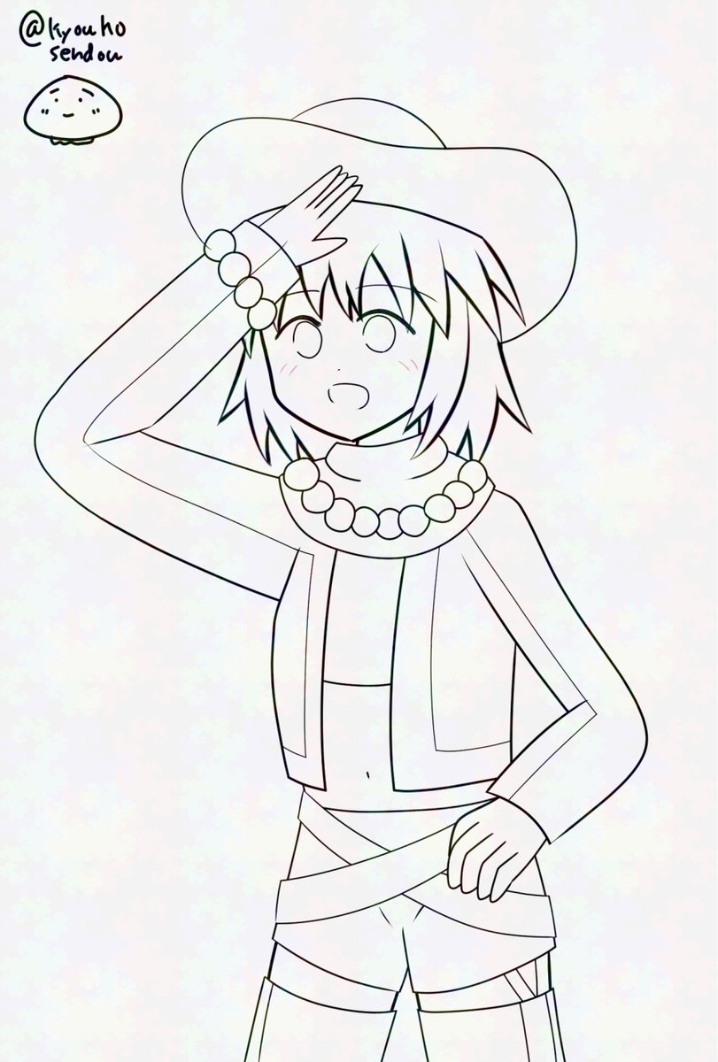 #SN版60分お絵描き一本勝負
主催者様：<a href="/SN60min/">サモンナイト深夜のお絵描き60分一本勝負</a>
「海」ということで「ソノラ」さんです
23:38～00:54(+16)