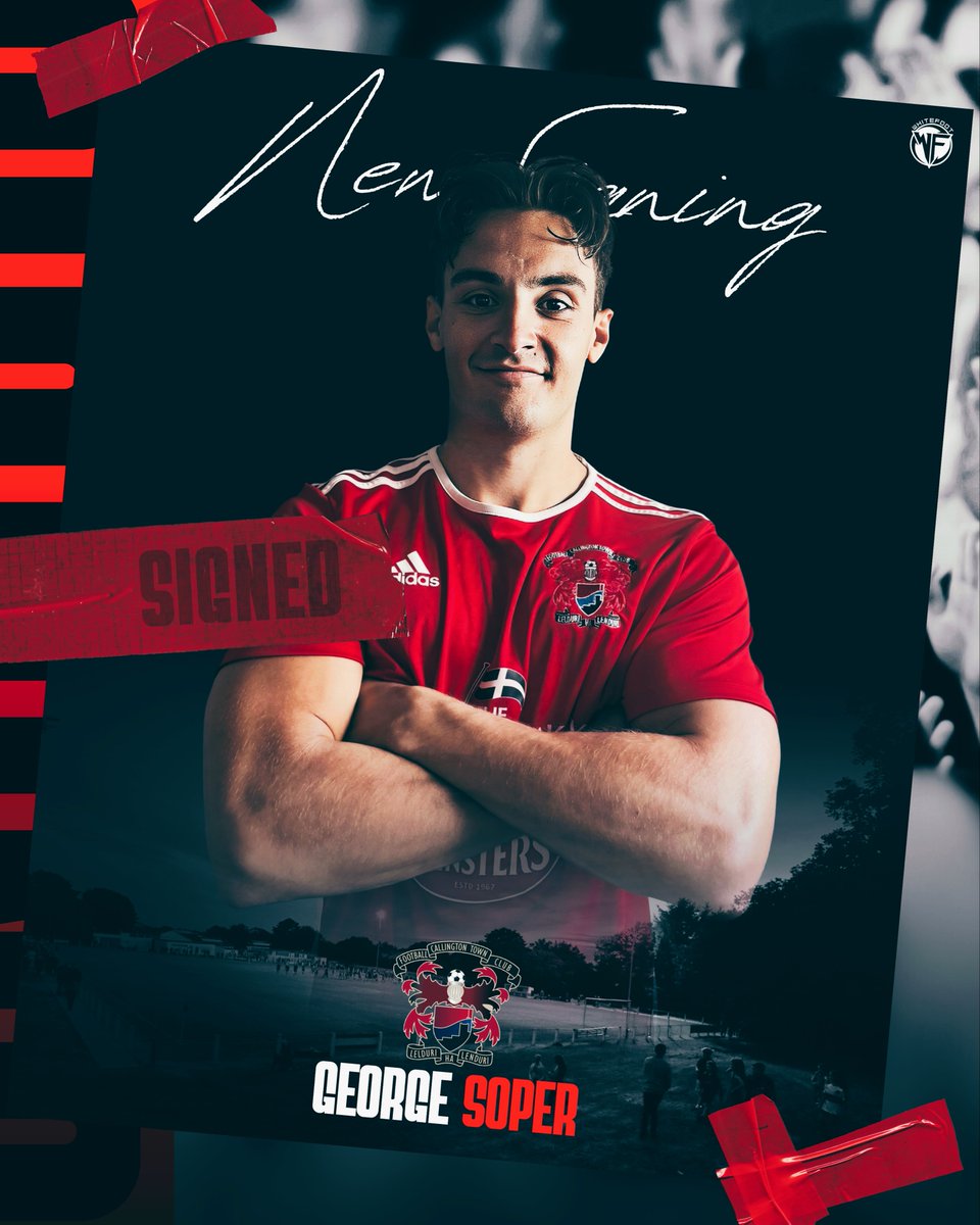 CallyTownFC's tweet image. ✍️ New Signing Alert 🚨

As we get closer to our league campaign’s beginning, we’re delighted to welcome George Soper to the club.

George is a proven winner and joins us after several strong seasons with Saltash Borough in the St Piran League. Quick, athletic, and versatile,…