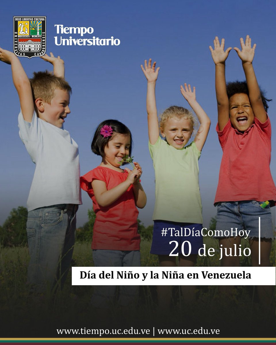 #TalDíaComoHoy se celebra en Venezuela el Día del Niño y la Niña para reconocer avances en materia de protección legal especial en favor de la niñez y la adolescencia y establece responsabilidades a los adultos que desatienden la norma. #UC