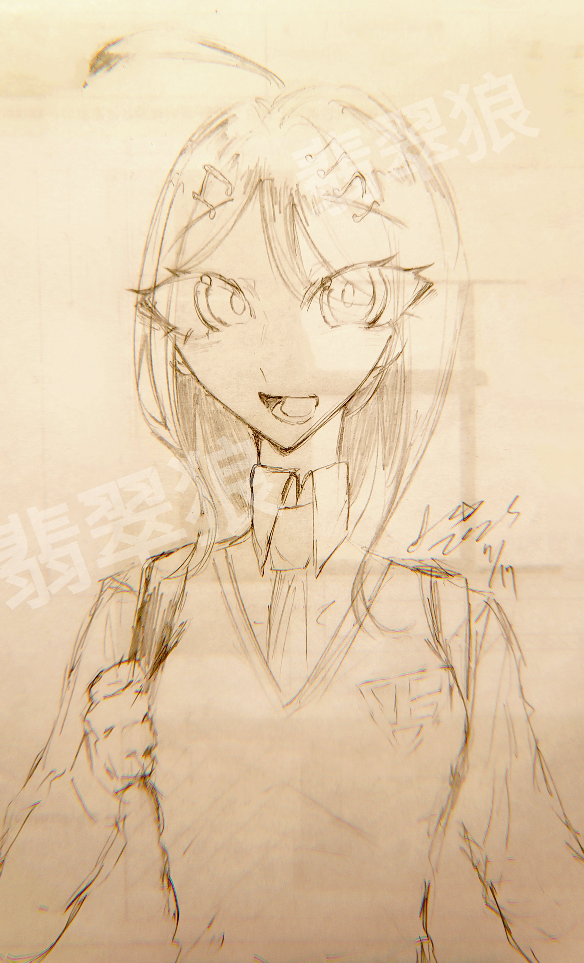 ダンガンロンパ　直筆原画　作画　大判　七海 ダンガンロンパシリーズ - 描き起こし 七海千秋 Art by さくしゃ