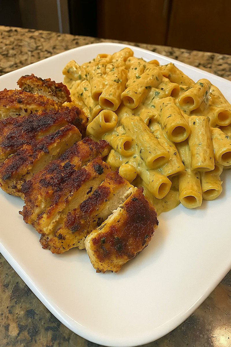 Cajun Chicken Rigatoni in Creamy Garlic Alfredo 🔥

Ingredients:

¼ lb chicken breast, sliced

12 oz rigatoni pasta

1 tbsp olive oil

2 tbsp butter

1 tbsp Cajun seasoning

1 tsp garlic powder

Salt &amp; black pepper, to taste

4 cloves garlic, minced

1 cup chicken broth

1 cup
