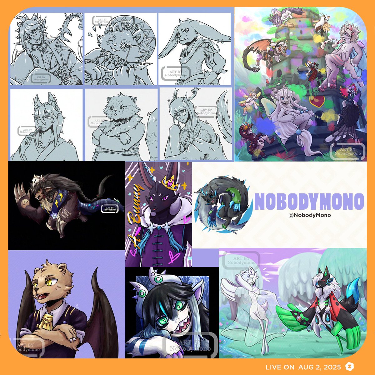 🎶 “I want Nobody, Nobody but you~” 🎶 Looking for paw-some art and stickers? Then you’ll want to check out NobodyMono! 🐾✨

From stickers that shine literally! to commissions that bring your fursona to life, NobodyMono’s got everything to make your summer haul. 🌞🎨