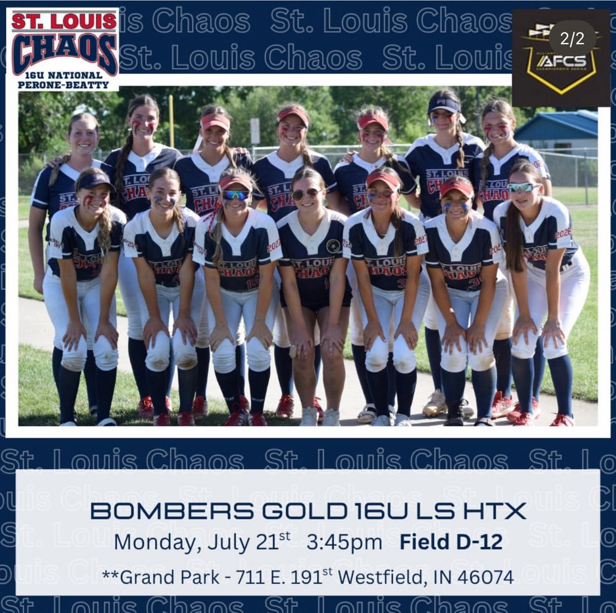 Brylie Mills (@brylie_mills38) on Twitter photo Headed to <a href="/thealliancefp/">The Alliance Fastpitch</a> Nationals in Westfield, IN!! Come check us out this week!
<a href="/louis_chaos/">St. Louis Chaos 16U National Perone/Beatty</a> <a href="/stlchaoscoach96/">evan beatty</a> <a href="/StLChaos/">StL Chaos</a> Headed to <a href="/thealliancefp/">The Alliance Fastpitch</a> Nationals in Westfield, IN!! Come check us out this week!
<a href="/louis_chaos/">St. Louis Chaos 16U National Perone/Beatty</a> <a href="/stlchaoscoach96/">evan beatty</a> <a href="/StLChaos/">StL Chaos</a>