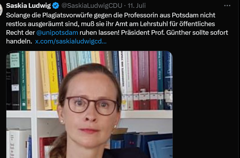 DraconTV's tweet image. Hallo @SaskiaLudwigCDU -
Nach Ihrer eigenen Logik müssen Sie ja jetzt ihr Amt ruhen lassen wegen dieser Plagiatsvorwürfe.
Also.
Worauf warten Sie?