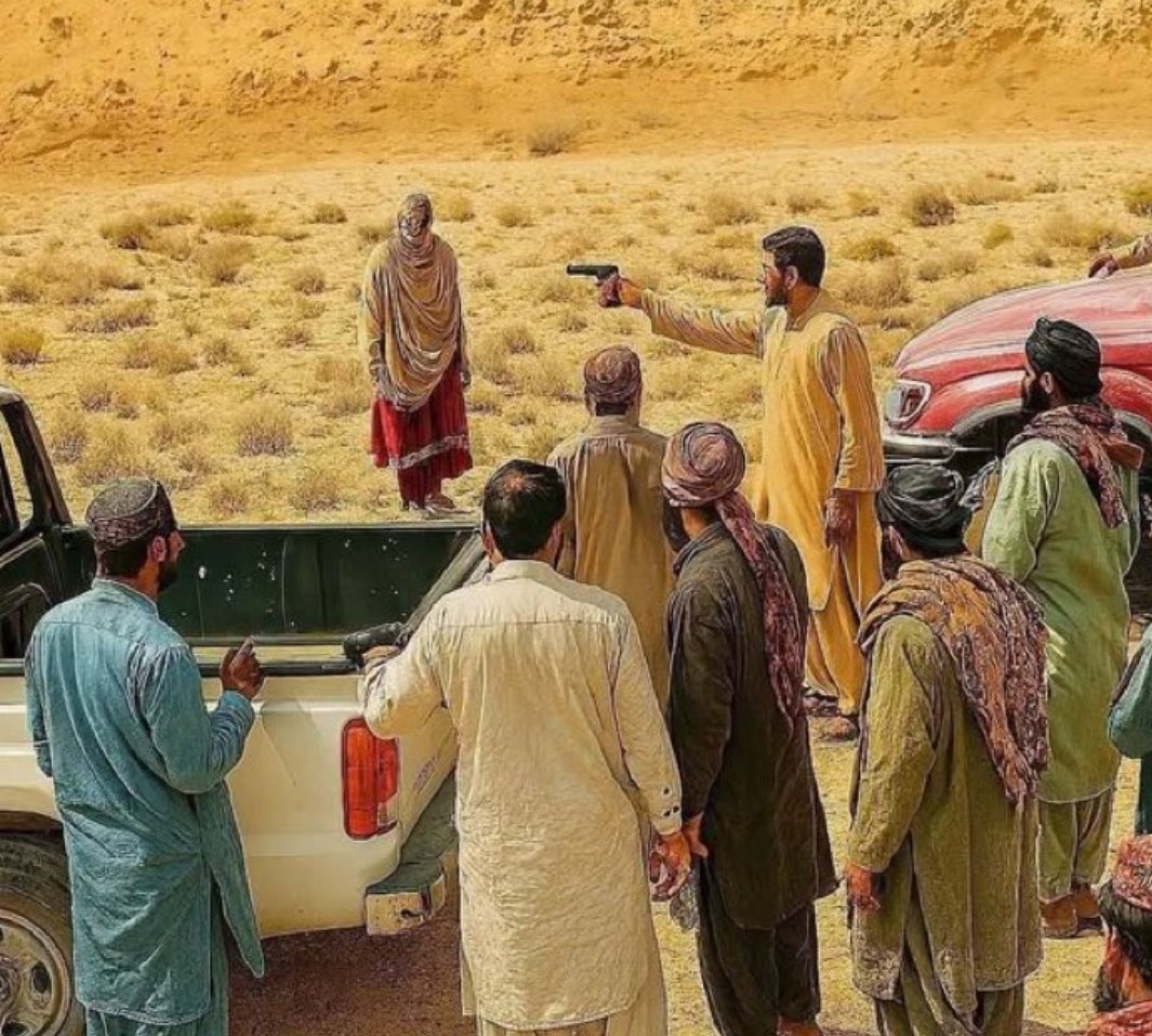 SamawarC's tweet image. Lawlessness in Pakistan.
A woman was shot dead in the name of honor by horrendous men: no court, no defense, no hearing nothing.
Last words of the victim, Only shoot me, don't touch the rest of my body.
This is not only a sign of cruelty but a deranged society. #Balochistan