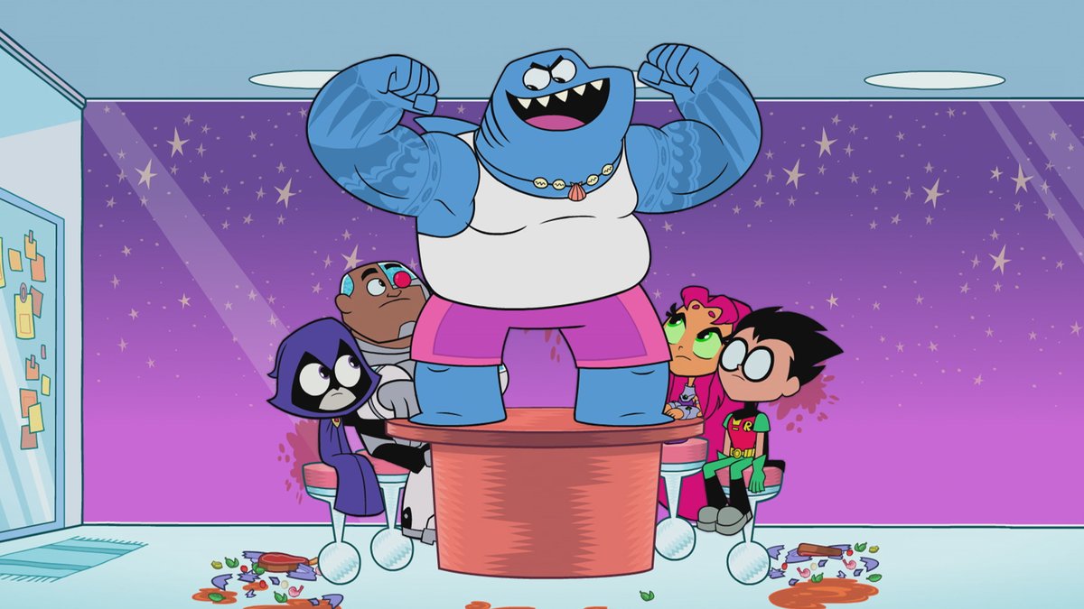 AnimationOnMax's tweet image. Six new episodes of "TEEN TITANS GO!" Season 9 are now streaming on HBO Max!
ep 14: "Them Jaws"
ep 15: "Pool Shark"
ep 16: "Shark Tank"
ep 17: "Lake Side Story"
ep 18: "Megalodon Jackson"
ep 19: "Favorite Animated Show Nominee"
#CartoonNetwork #DC #SharkWeek