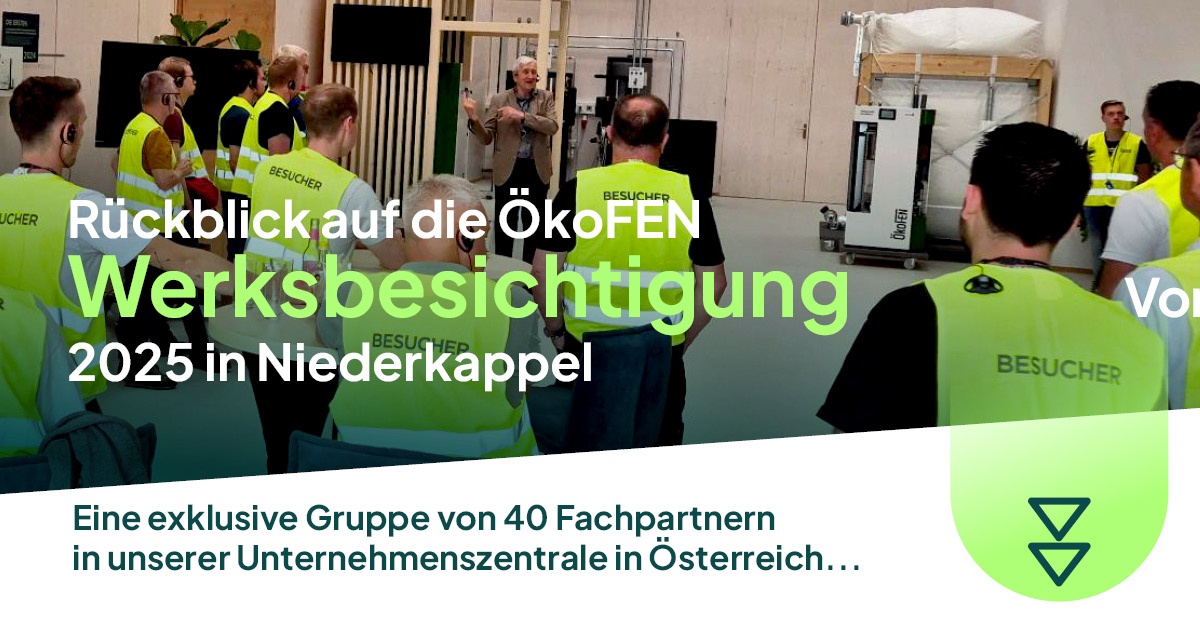 ÖkoFEN Werksbesichtigung 2025! 🎉

Highlights: Vorträge von Stefan Ortner, Werksführung durch sein Lebenswerk von Herbert Ortner, Einblicke in die Forschung mit Florian Hasslinger &amp; 
Besuch im Pelletwerk Schwaiger Hengersberg.

#ÖkoFEN #Werksbesichtigung

linkin.bio/oekofen/