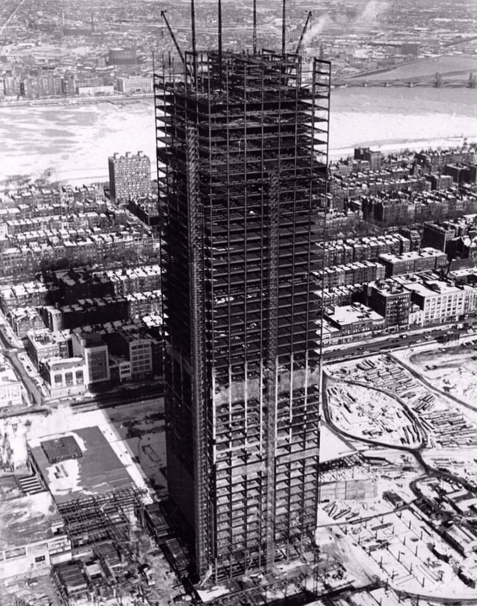 OldSchoolBoston's tweet image. Prudential Center construction Jan. 29, 1963. (Ed Jenner/Globe)