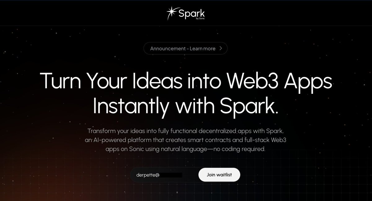 💥 Have you joined the waitlist for Spark yet?

In case you missed it, <a href="/SonicLabs/">Sonic</a> are releasing a vibe-coding app for $S. Obv, I'm down on the list.

🛠️ What do I want to build?
I want to build noobs a one-stop, EZ access management app for x(3,3) management on <a href="/ShadowOnSonic/">Shadow Exchange x(3,3) 💥</a>.