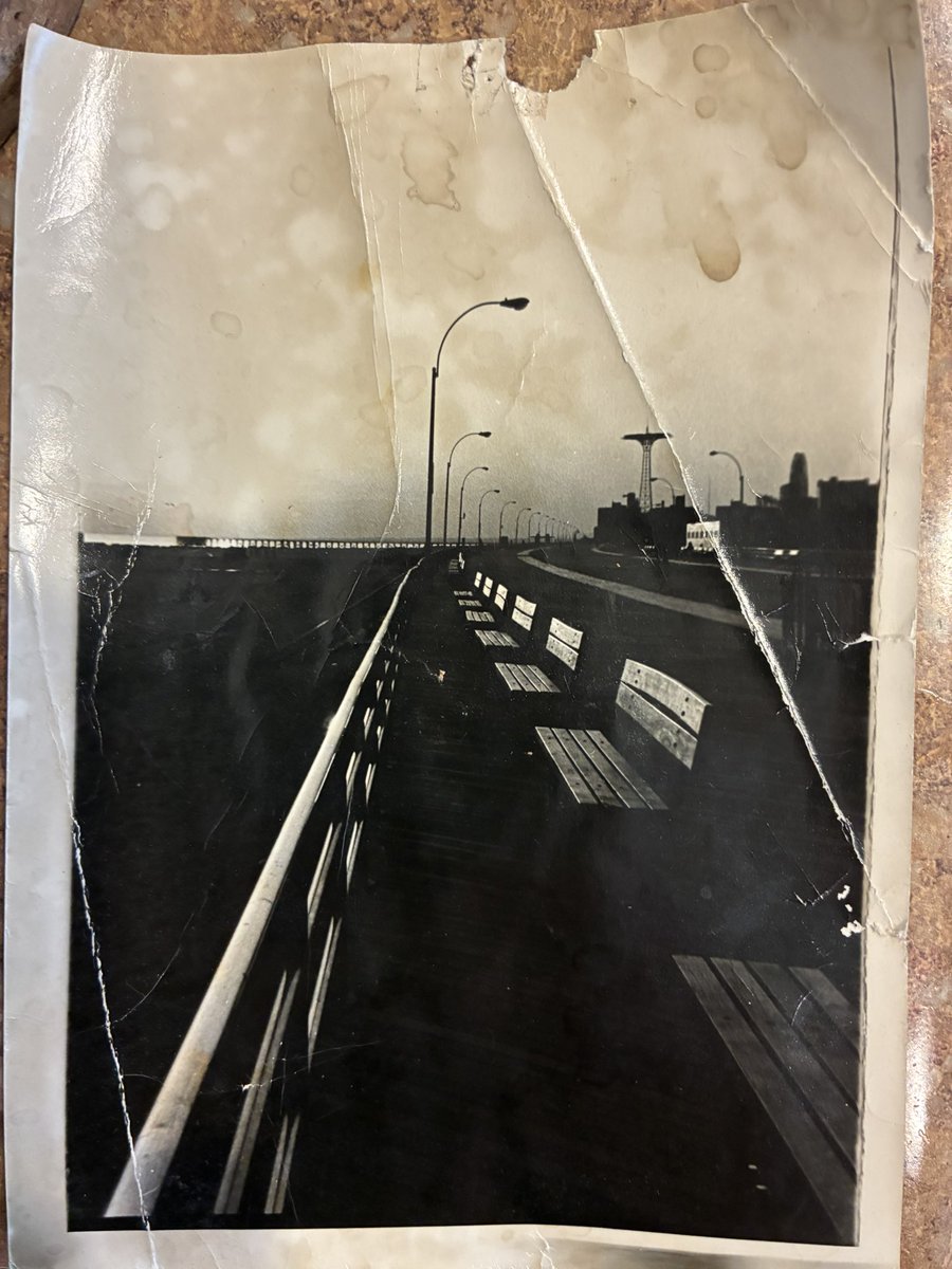 GlennThrush's tweet image. Just fell out of an old book… Brighton boardwalk looking west toward the Coney Island parachute jump circa 1982-3