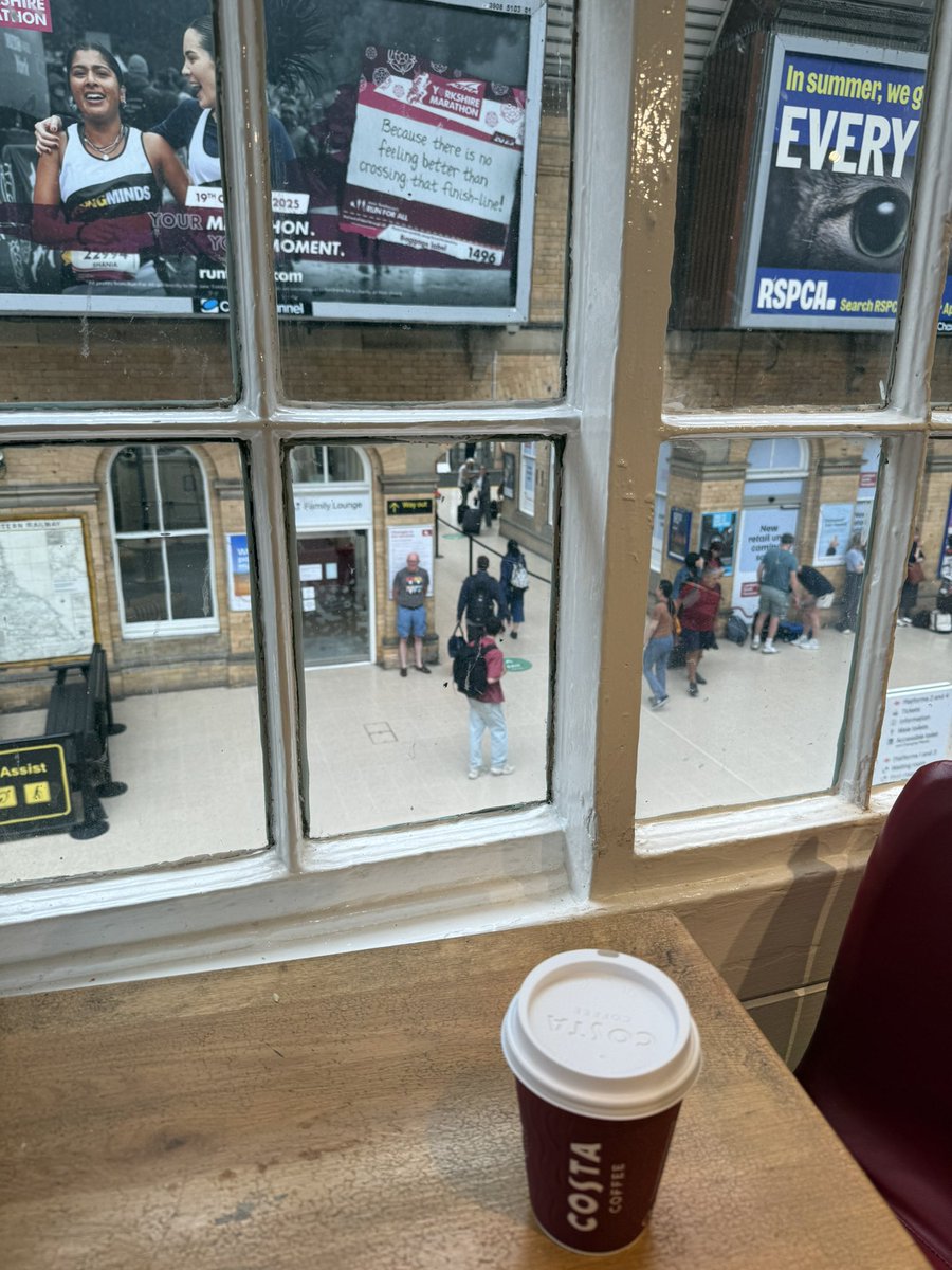 RevRichardColes's tweet image. I am enjoying the fabled vantage point of the Costa on the footbridge at York station.