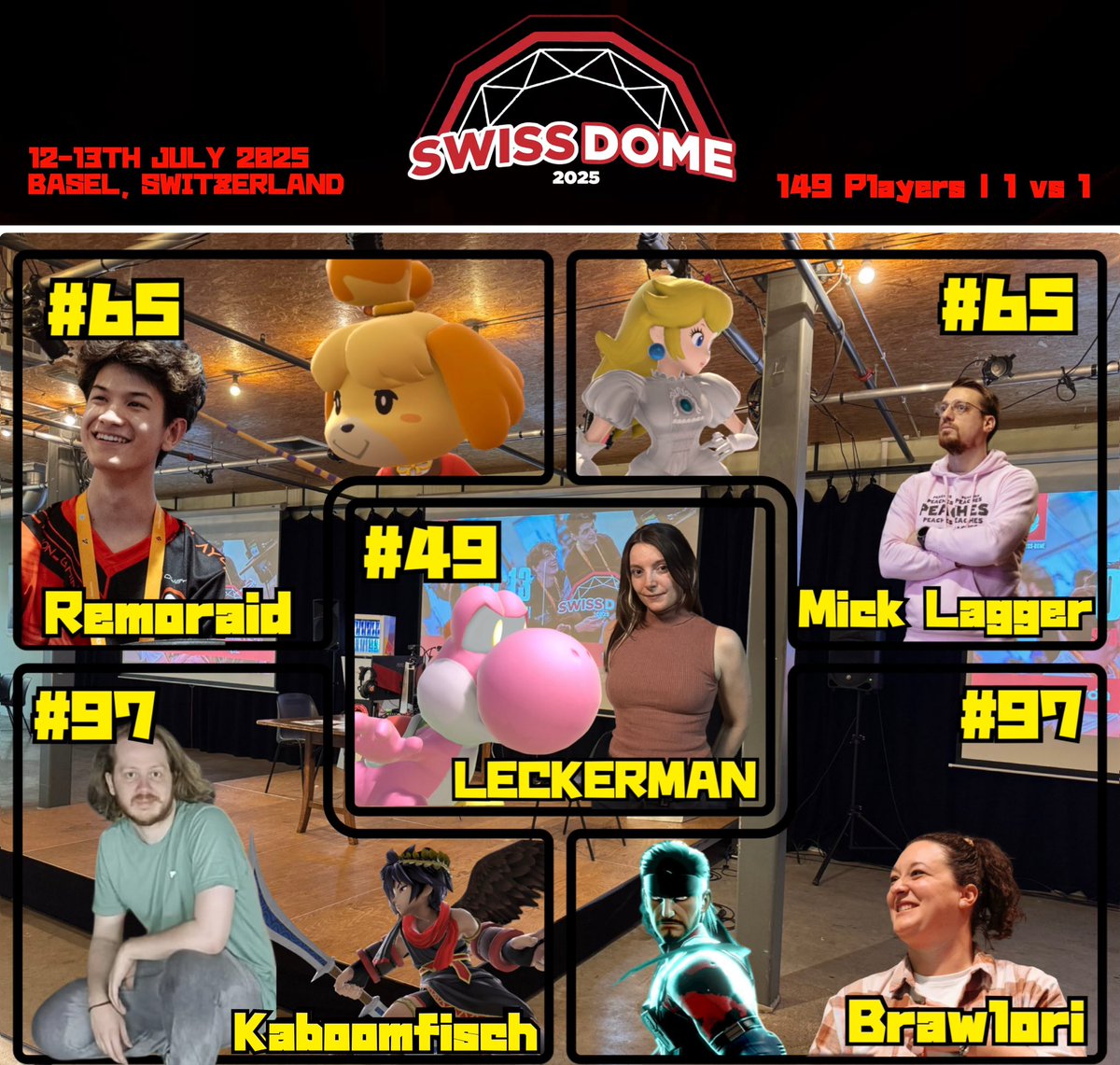 LuCy-E-Sports (@lucyesports_ch) on Twitter photo At <a href="/swissdomeCH/">Swiss Dome 2025</a>, our LuCy players achieved impressive results at the Smash tournament hosted by <a href="/ScytheofSeraph/">SOS Esports</a> :
•<a href="/Leckerman3/">LECKERMAN</a> – 49th/149
•<a href="/LeRemoraid/">レモ Remoraid</a> – 65th/149
•<a href="/MickLagger_/">Mick Lagger</a> – 65th/149
•<a href="/KaboomFisch/">Kaboomfisch</a> – 97th/149
•<a href="/hist_lori90/">Loredana Bevilacqua</a> – 97th/149 At <a href="/swissdomeCH/">Swiss Dome 2025</a>, our LuCy players achieved impressive results at the Smash tournament hosted by <a href="/ScytheofSeraph/">SOS Esports</a> :
•<a href="/Leckerman3/">LECKERMAN</a> – 49th/149
•<a href="/LeRemoraid/">レモ Remoraid</a> – 65th/149
•<a href="/MickLagger_/">Mick Lagger</a> – 65th/149
•<a href="/KaboomFisch/">Kaboomfisch</a> – 97th/149
•<a href="/hist_lori90/">Loredana Bevilacqua</a> – 97th/149