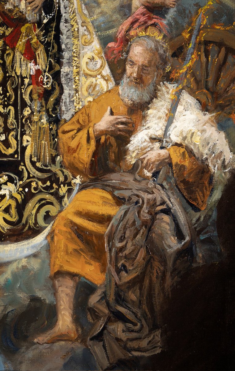 Raul_Berzosa's tweet image. Hoy festividad del profeta Elías, padre espiritual del Carmelo.
Detalle de mi obra "Nuestra Señora del Carmen".