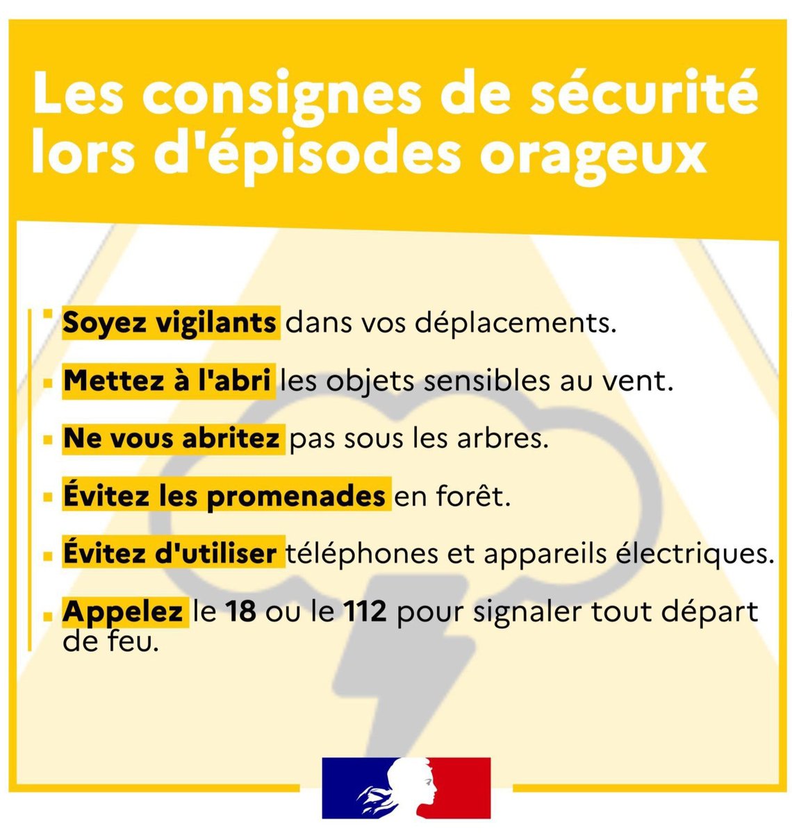#MÉTÉO13 | 🟡⚡️⛈️Le département des #BouchesDuRhone est placé - dans la nuit de dimanche à lundi entre 00h et 06h - en vigilance :
 . JAUNE avec situation météorologique à surveiller 
pour "orages" ⚡️
. JAUNE pour "pluie-inondation" ⛈️

Au passage des orages, il faut s'attendre à