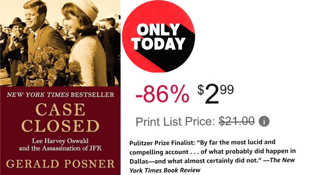 geraldposner's tweet image. If you're serious about facts, not fantasy:
CASE CLOSED (60th Anniversary Edition) is $2.99 today only on Kindle, Apple, Nook, Kobo.
Read it. Share it. Let’s bring critical thinking back.
Kindle 👉amazon.com/Case-Closed-Ha…