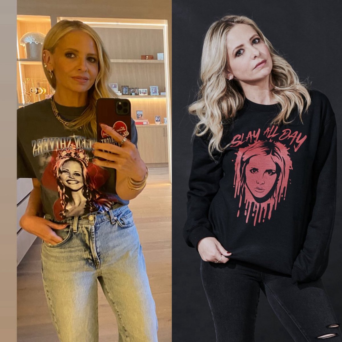 slayerxvampire's tweet image. when youβve played iconic characters, you wear their merch π₯