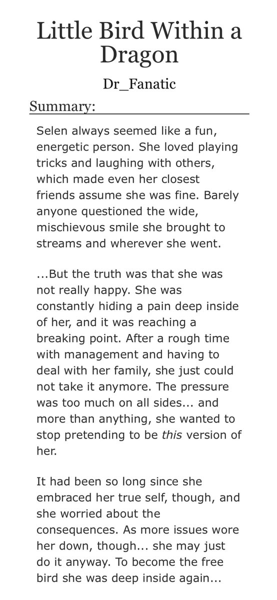 Dr_Fanatic_Holo's tweet image. “Little Bird Within a Dragon” - Part 50 of ‘Hololive and Friends Unity’ series. Check it out here: archiveofourown.org/works/67852116…
#Unityverse