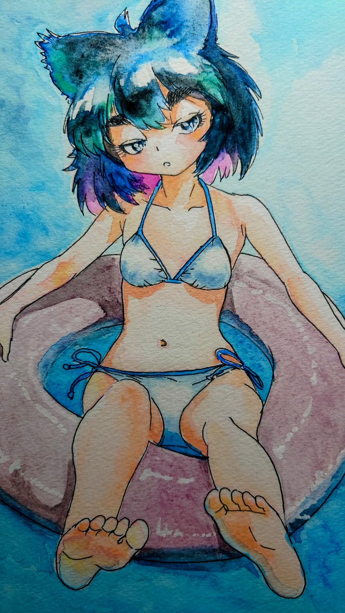 DKarasuke's tweet image. 習作（クロマ）　自分が水彩に向いてないのか