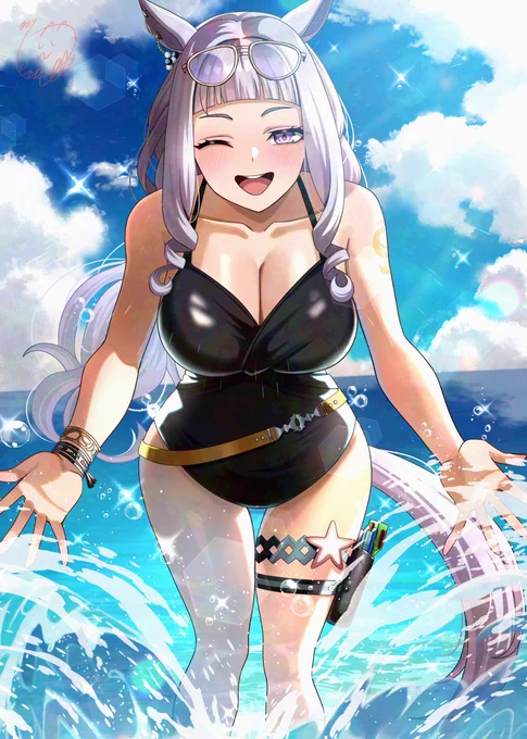 #三連休はフォロワーが増えるらしい 水着ウマ娘!