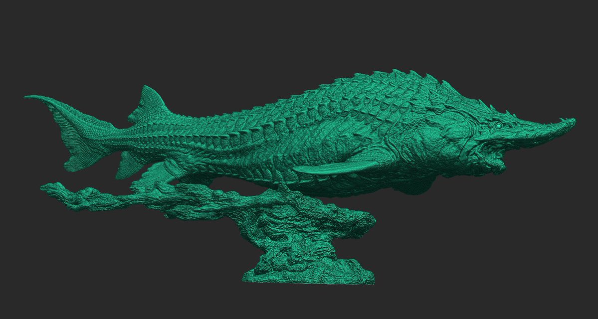 KUDAFU_ROMI's tweet image. 夏ワンフェスでオゴポゴ、チョウザメ説もUMA第二弾として出展したかったですが、もう諦めて細部とポーズはゆっくりやります〜😵💫😵💫
