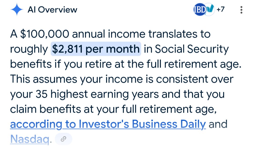 StephanieStarrC's tweet image. Look at this. This is why you cannot rely solely on social security benefits in your retirement. You must become financially savvy so that you can secure your stability and teach your children for their future.
Your social security benefits is based on your income. A person…