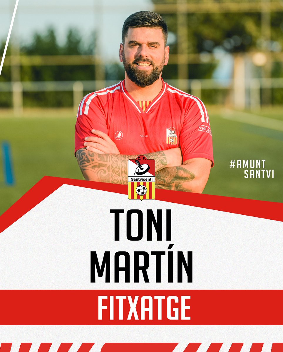 C.F. Santvicentí (@cfsantvicenti) on Twitter photo ✍️ | 𝐅𝐈𝐓𝐗𝐀𝐓𝐆𝐄 | Toni Martín, nou jugador del CF Santvicentí 🔴⚪️
El davanter arriba procedent de la <a href="/LaLlantiaAD/">A.D. LA LLÀNTIA</a> i es converteix en el primer reforç per la 2025/26 💪
#AmuntSantvi ✍️ | 𝐅𝐈𝐓𝐗𝐀𝐓𝐆𝐄 | Toni Martín, nou jugador del CF Santvicentí 🔴⚪️
El davanter arriba procedent de la <a href="/LaLlantiaAD/">A.D. LA LLÀNTIA</a> i es converteix en el primer reforç per la 2025/26 💪
#AmuntSantvi