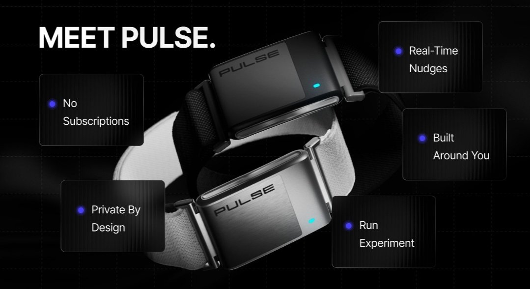 bbaabdulsalam24's tweet photo. You have a thousand problems until you have a health problem.

Then you have ONE problem.

That's where @PulseNoLimits comes in.
Pulse is here to prevent that ONE problem that is bigger than every problem.

But how? Pulse is creating a wearable device that tracks your sleep, heart, activity, and habits. You thought that was all? Nahh... Pulse stands atop and unique by taking it further through giving you actionable insights about those health data and how you can improve it i.e data with direction.

Pulse is more of a health tester, than a health tracker because the real goal of pulse is to help you test what actually works in your life.
For example;
• If two cups of coffee are better than three
• If no screens after 10pm improves your sleep quality 
• If jogging every morning improves your breathing quality and proactiveness or mood during the day 
• If waking up early in the morning boosts your energy and makes you more productive 

It shows you how taking simple actions on those data can improve your health, and gives you results based on practical actions that you take on yourself to improve your health data.

Stay one step ahead in taking care of your health by joining their waitlist today via https://t.co/OytzIFdaVZ

— Stay pulsed 🔋 Stay Healthy —