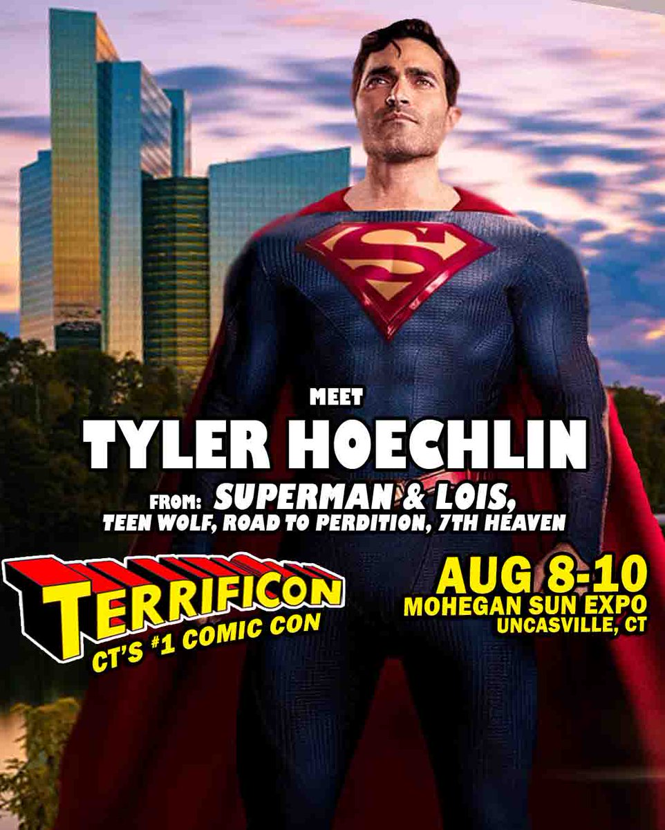 ItsTerrifiCon's tweet image. Look up in the sky.... it's a bird, it's a plane... it's TYLER HOECHLIN from Superman & Lois! Meet Tyler at TERRIFICON at Mohegan Sun! Get all the details at our website terrificon.com
#superman #supermanandlois #terrificon #comiccon #comicon #dccomics #comicbooks