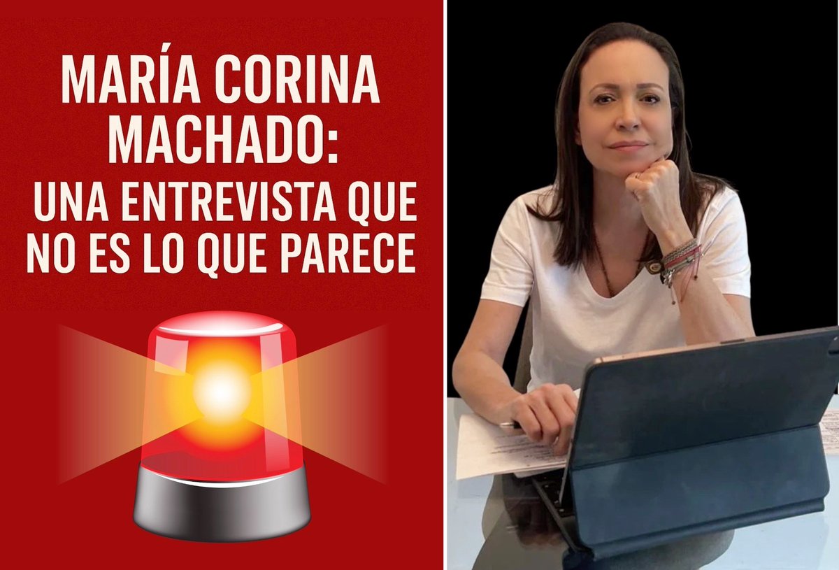 📰📡🗣️ 𝐌𝐚𝐫í𝐚 𝐂𝐨𝐫𝐢𝐧𝐚 𝐌𝐚𝐜𝐡𝐚𝐝𝐨: 𝐮𝐧𝐚 𝐞𝐧𝐭𝐫𝐞𝐯𝐢𝐬𝐭𝐚 𝐪𝐮𝐞 𝐧𝐨 𝐞𝐬 𝐥𝐨 𝐪𝐮𝐞 𝐩𝐚𝐫𝐞𝐜𝐞

La entrevista concedida por María Corina Machado al diario ABC de España no es una simple actualización sobre su paradero o su situación personal tras un año en la